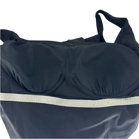 Speedo Solid Shirred Tank One Piece Black size 16 - Picture 7 of 12